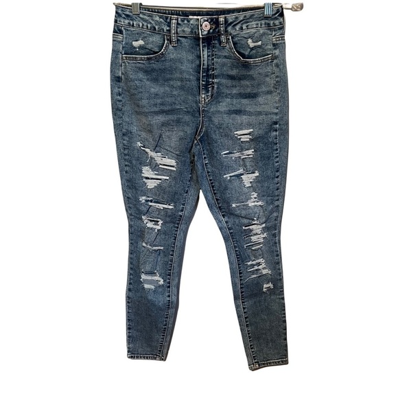 SO Ultimate High Rise Distressed Acid Washed Jeggings - Picture 1 of 8